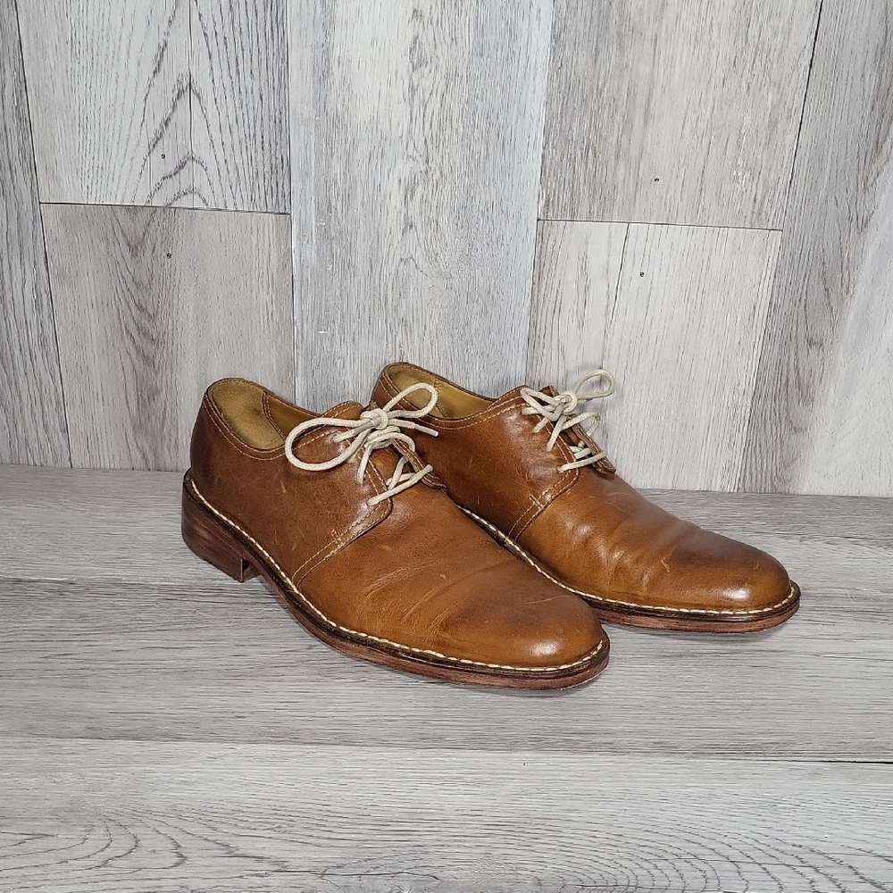Cole Haan Mens 8 1/2M Oxford Leather Dress Shoes Brown Lace Up CO5324‎